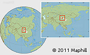 Savanna Style Location Map of Subei, highlighted parent region, within the entire country