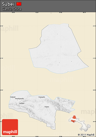 Classic Style Map of Subei, single color outside