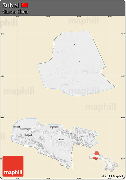 Classic Style Map of Subei, single color outside