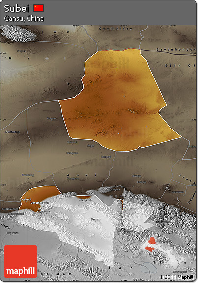 Physical Map of Subei, darken, semi-desaturated