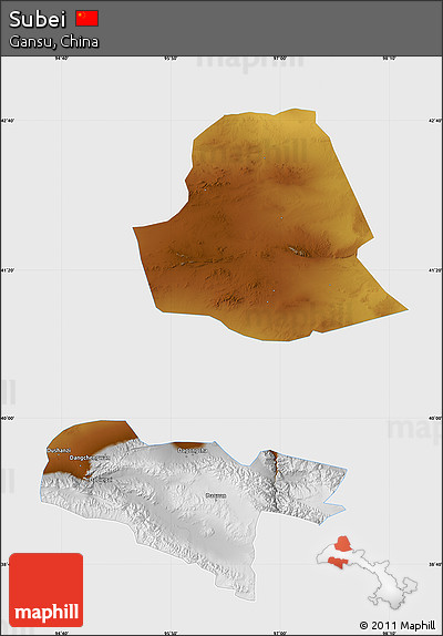 Physical Map of Subei, single color outside