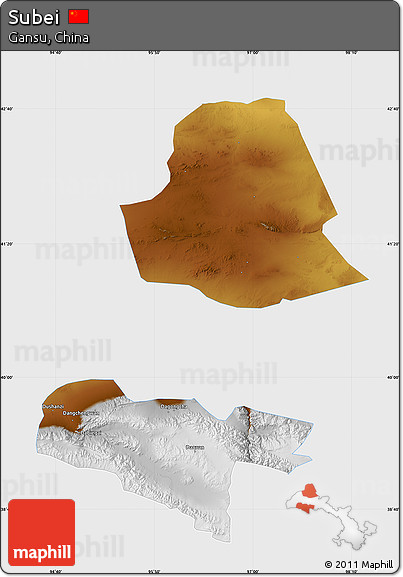 Physical Map of Subei, single color outside