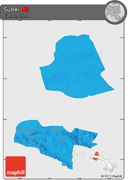 Political Map of Subei, single color outside