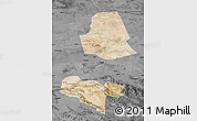 Satellite Map of Subei, darken, desaturated