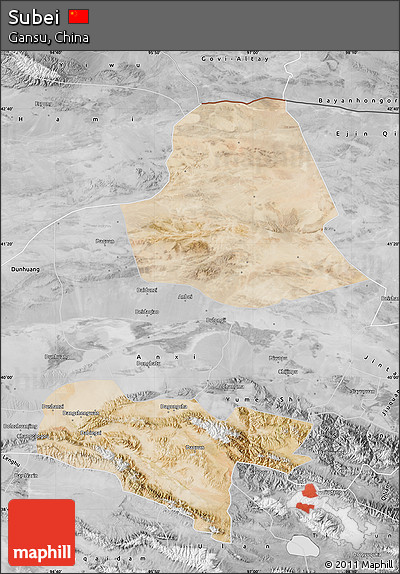 Satellite Map of Subei, desaturated