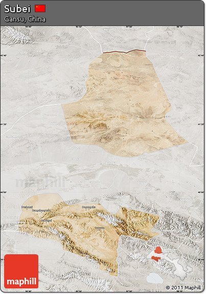Satellite Map of Subei, lighten, semi-desaturated