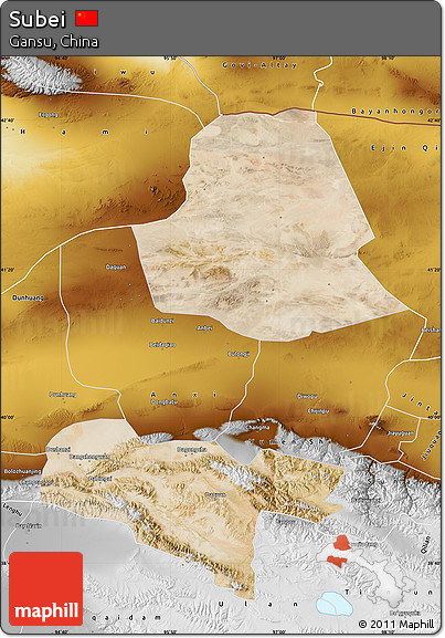 Satellite Map of Subei, physical outside