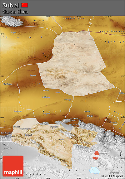 Satellite Map of Subei, physical outside