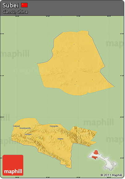 Savanna Style Map of Subei, single color outside