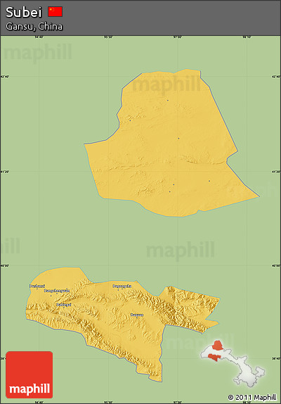 Savanna Style Map of Subei, single color outside
