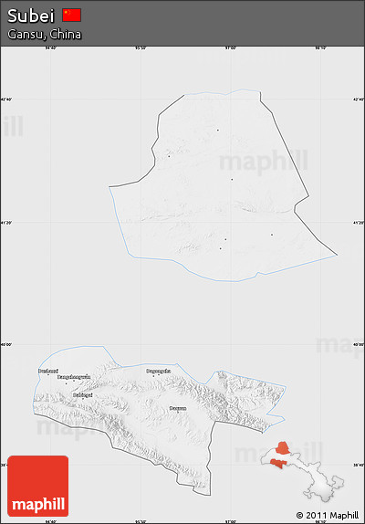 Silver Style Map of Subei, single color outside