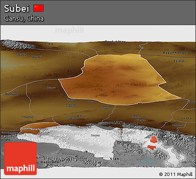Physical Panoramic Map of Subei, darken