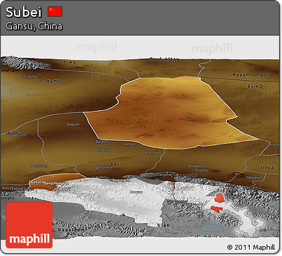 Physical Panoramic Map of Subei, darken