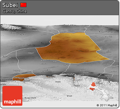 Physical Panoramic Map of Subei, desaturated