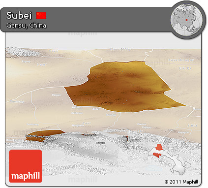 Physical Panoramic Map of Subei, lighten