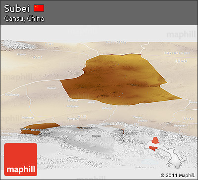 Physical Panoramic Map of Subei, lighten