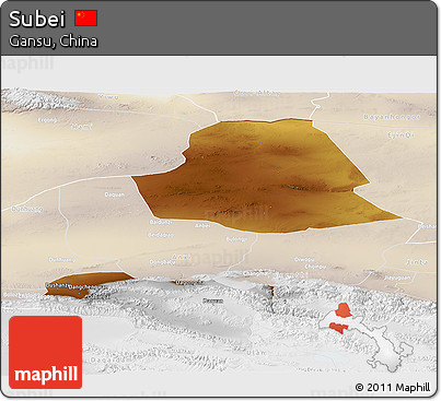 Physical Panoramic Map of Subei, lighten