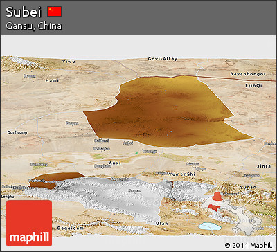Physical Panoramic Map of Subei, satellite outside