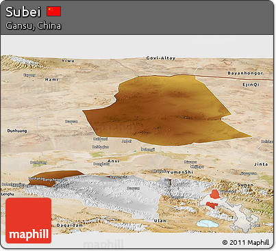 Physical Panoramic Map of Subei, satellite outside