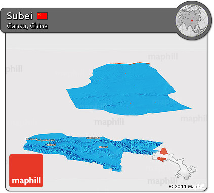 Political Panoramic Map of Subei, cropped outside