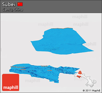 Political Panoramic Map of Subei, cropped outside
