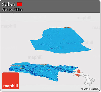 Political Panoramic Map of Subei, cropped outside