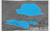 Political Panoramic Map of Subei, darken, desaturated