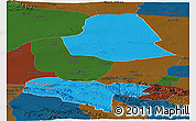 Political Panoramic Map of Subei, darken