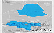 Political Panoramic Map of Subei, lighten, desaturated