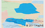 Political Panoramic Map of Subei, lighten