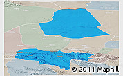 Political Panoramic Map of Subei, lighten, semi-desaturated