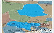 Political Panoramic Map of Subei, semi-desaturated