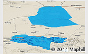 Political Panoramic Map of Subei, shaded relief outside