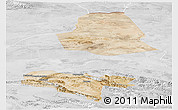 Satellite Panoramic Map of Subei, lighten, desaturated