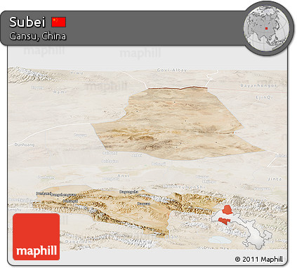 Satellite Panoramic Map of Subei, lighten