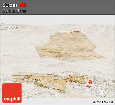 Satellite Panoramic Map of Subei, lighten