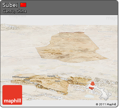 Satellite Panoramic Map of Subei, lighten