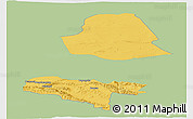 Savanna Style Panoramic Map of Subei, single color outside