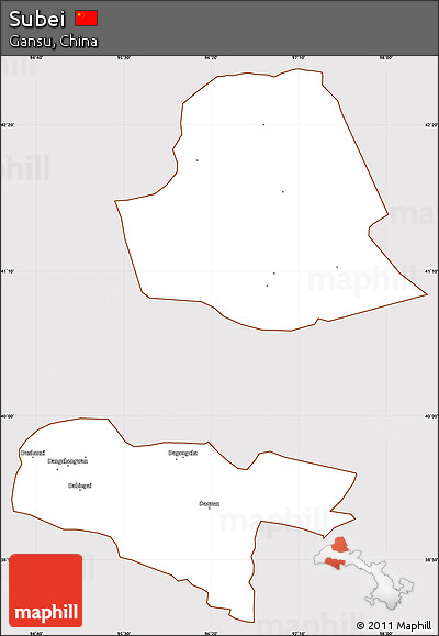 Classic Style Simple Map of Subei, cropped outside