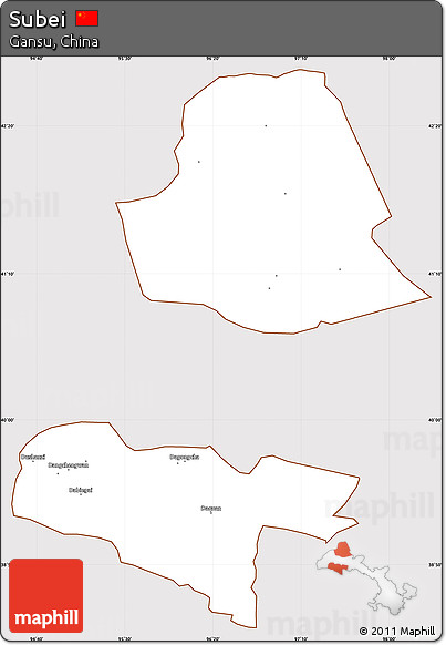 Classic Style Simple Map of Subei, cropped outside