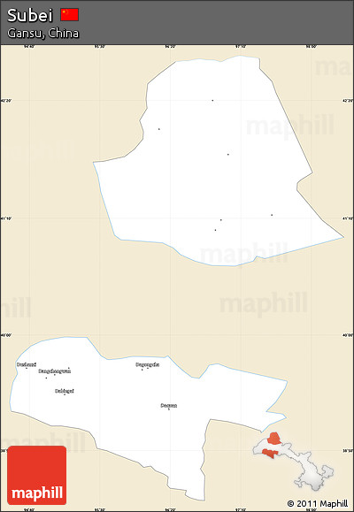 Classic Style Simple Map of Subei, single color outside