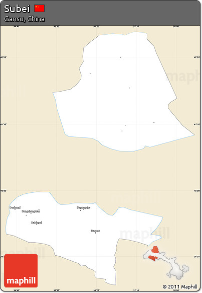 Classic Style Simple Map of Subei, single color outside