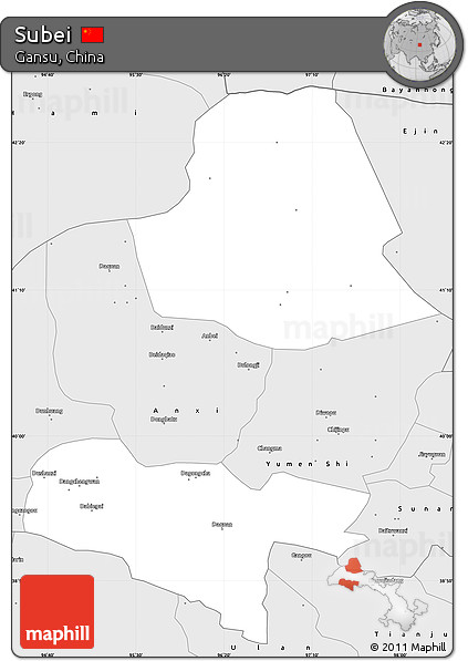 Silver Style Simple Map of Subei