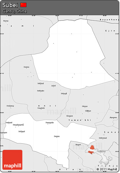 Silver Style Simple Map of Subei
