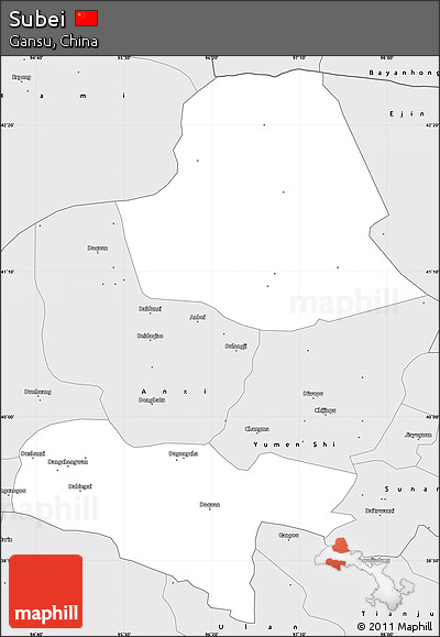 Silver Style Simple Map of Subei