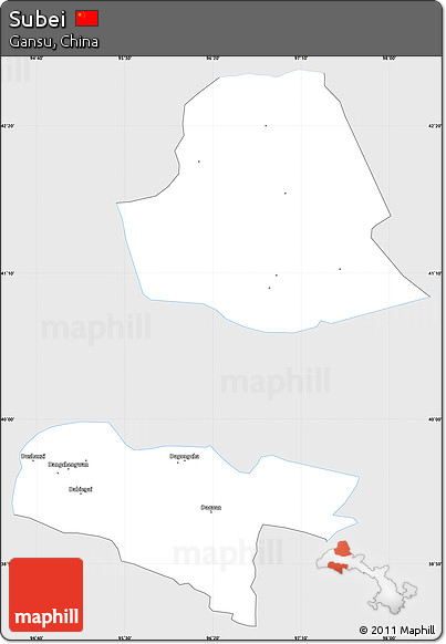 Silver Style Simple Map of Subei, single color outside