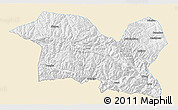 Classic Style 3D Map of Tewo, single color outside