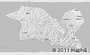 Gray 3D Map of Tewo, single color outside
