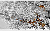 Physical 3D Map of Tewo, desaturated
