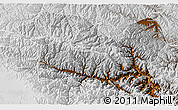 Physical 3D Map of Tewo, lighten, semi-desaturated